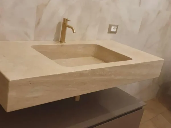 lavabo bagno massello in travertino